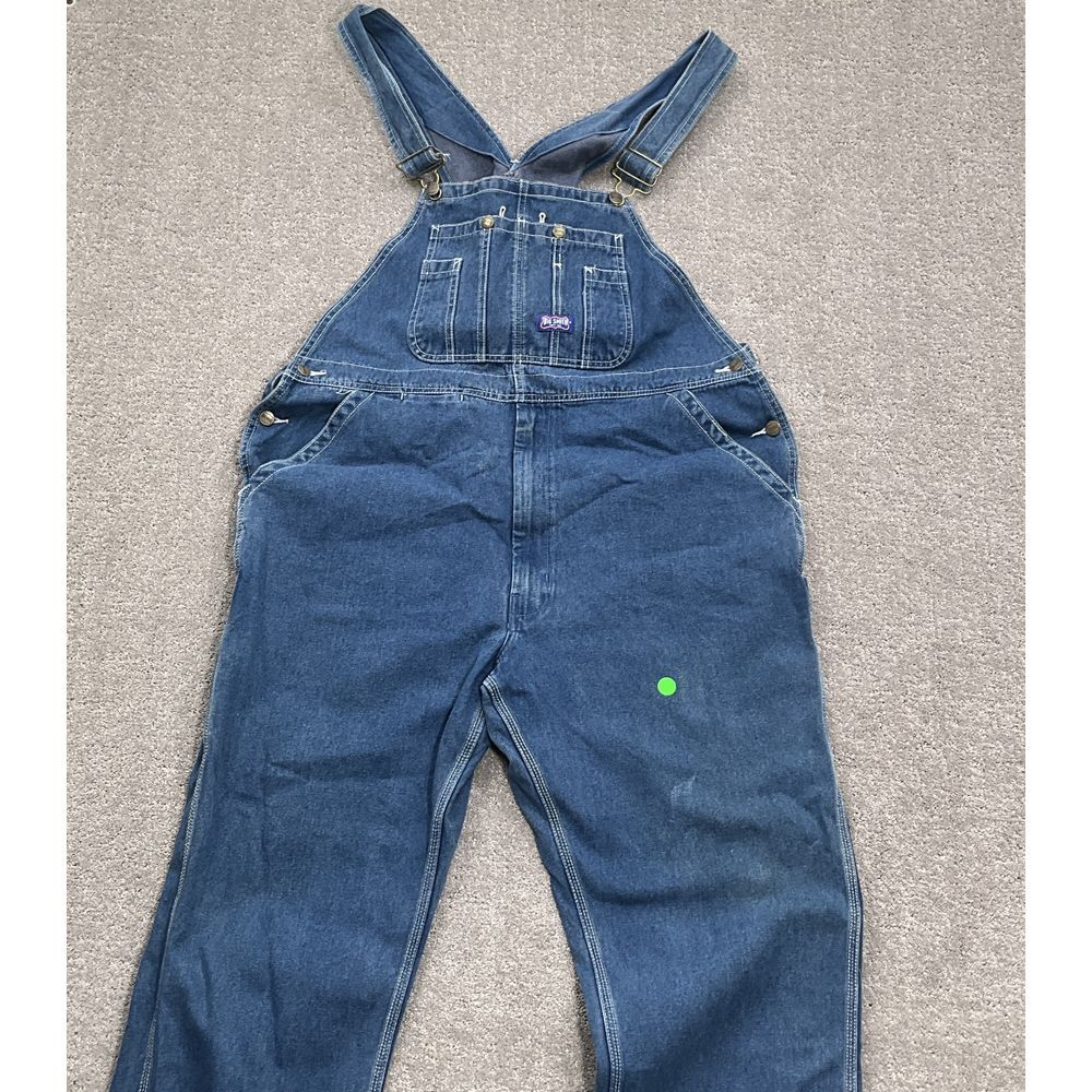 Big Smith Overalls Men L Blue Classic Denim‎ Work Farm Carpenter Dungarees VTG